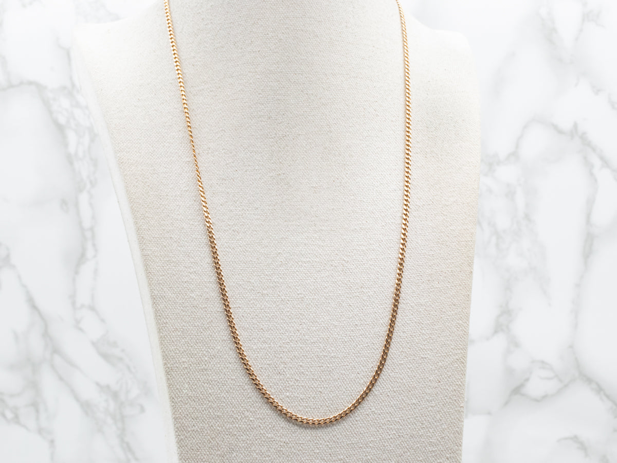 Polished Gold Curb Chain with Lobster Clasp