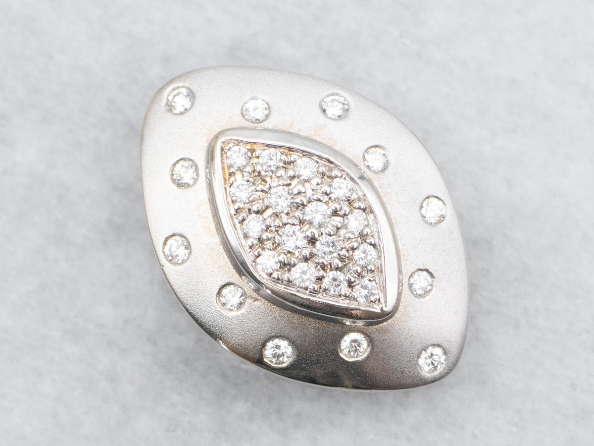 Modern Brushed Gold Diamond Cluster Pendant