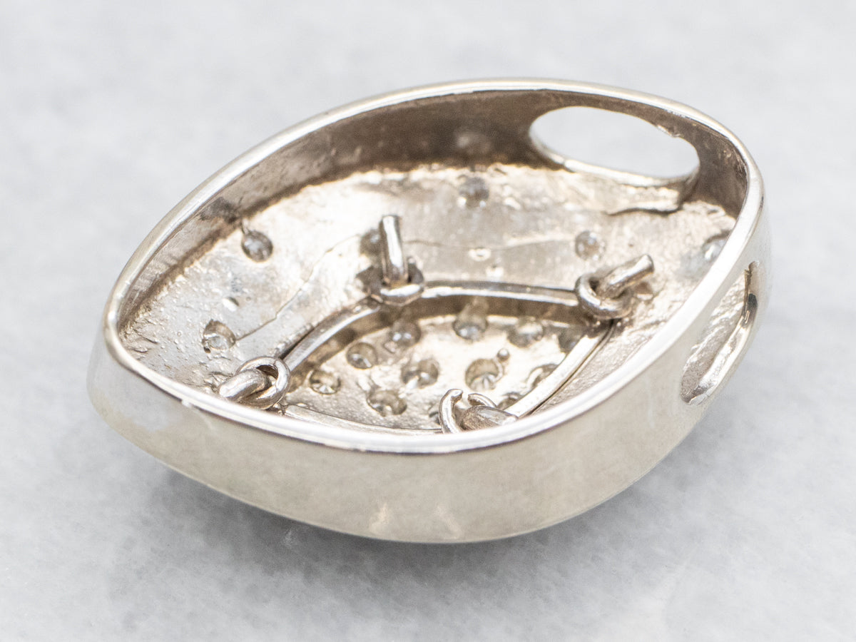 Modern Brushed Gold Diamond Cluster Pendant