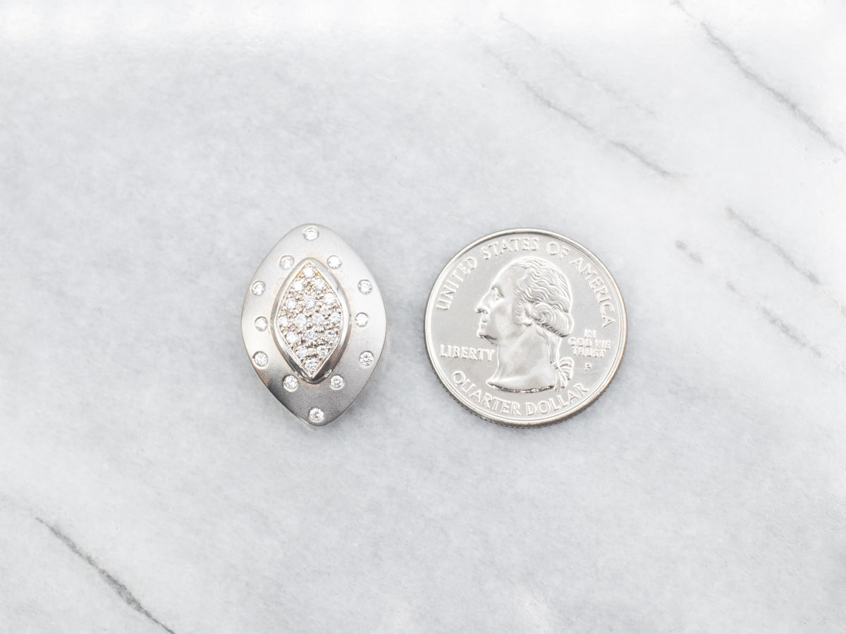 Modern Brushed Gold Diamond Cluster Pendant