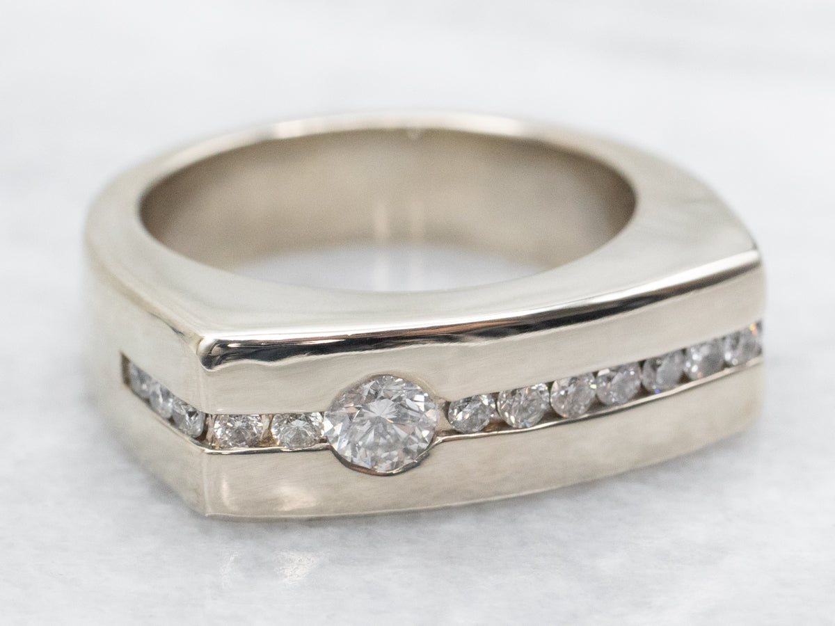 Modernist Gold Diamond Statement Ring