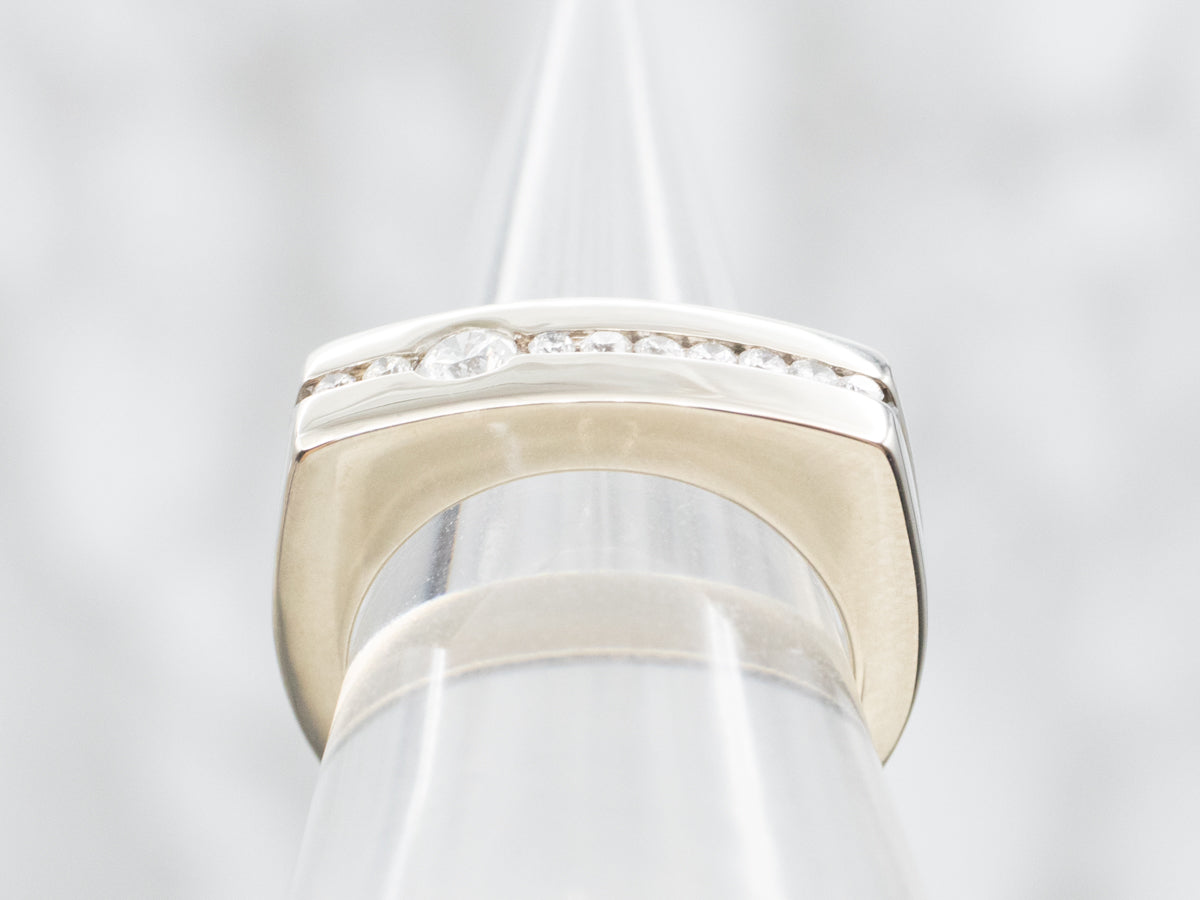 Modernist Gold Diamond Statement Ring