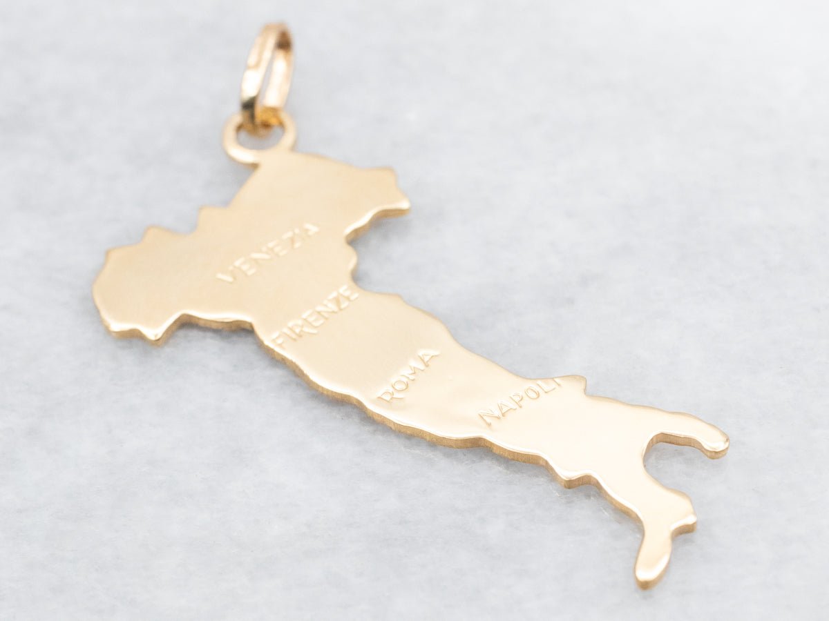 Polished 18-Karat Gold Italy Contour Pendant
