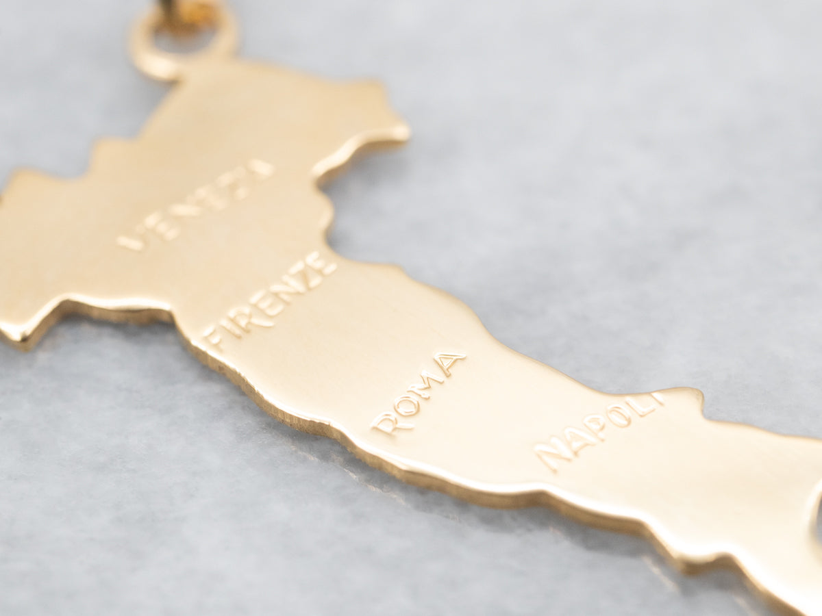 Polished 18-Karat Gold Italy Contour Pendant