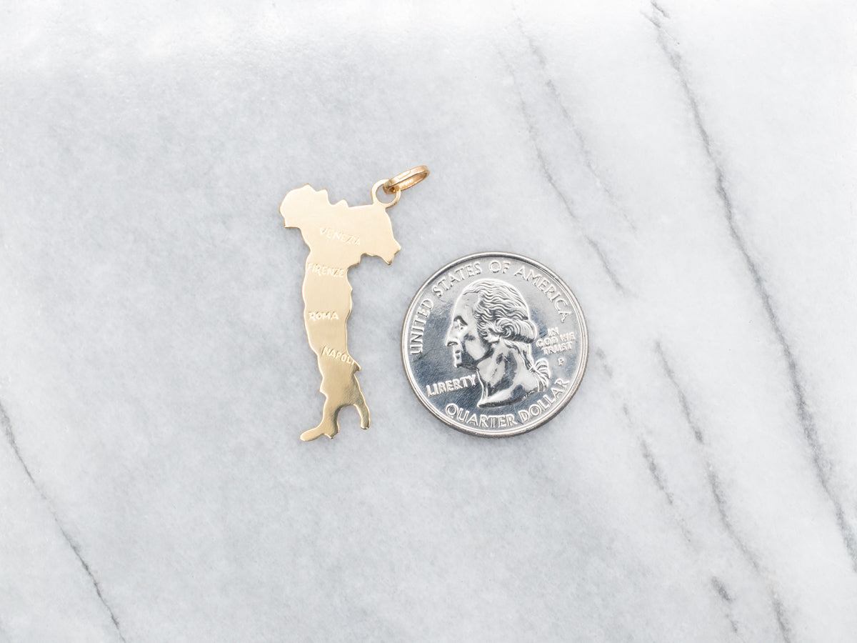 Polished 18-Karat Gold Italy Contour Pendant