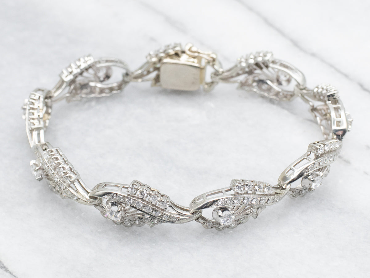 Stunning Old Hollywood Diamond Link Bracelet