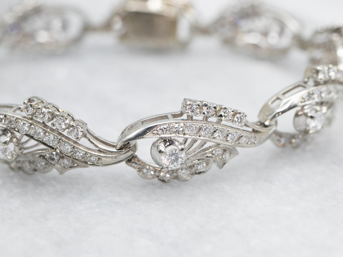 Stunning Old Hollywood Diamond Link Bracelet