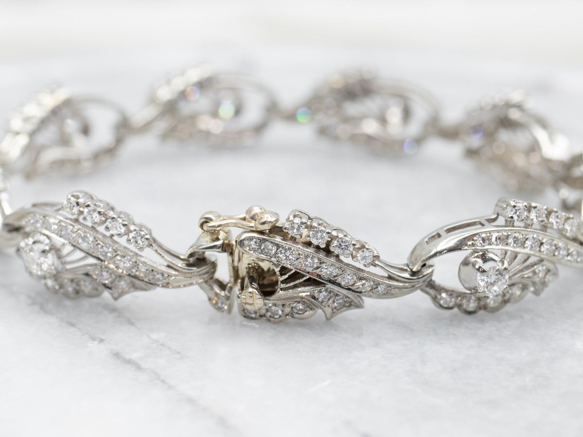 Stunning Old Hollywood Diamond Link Bracelet