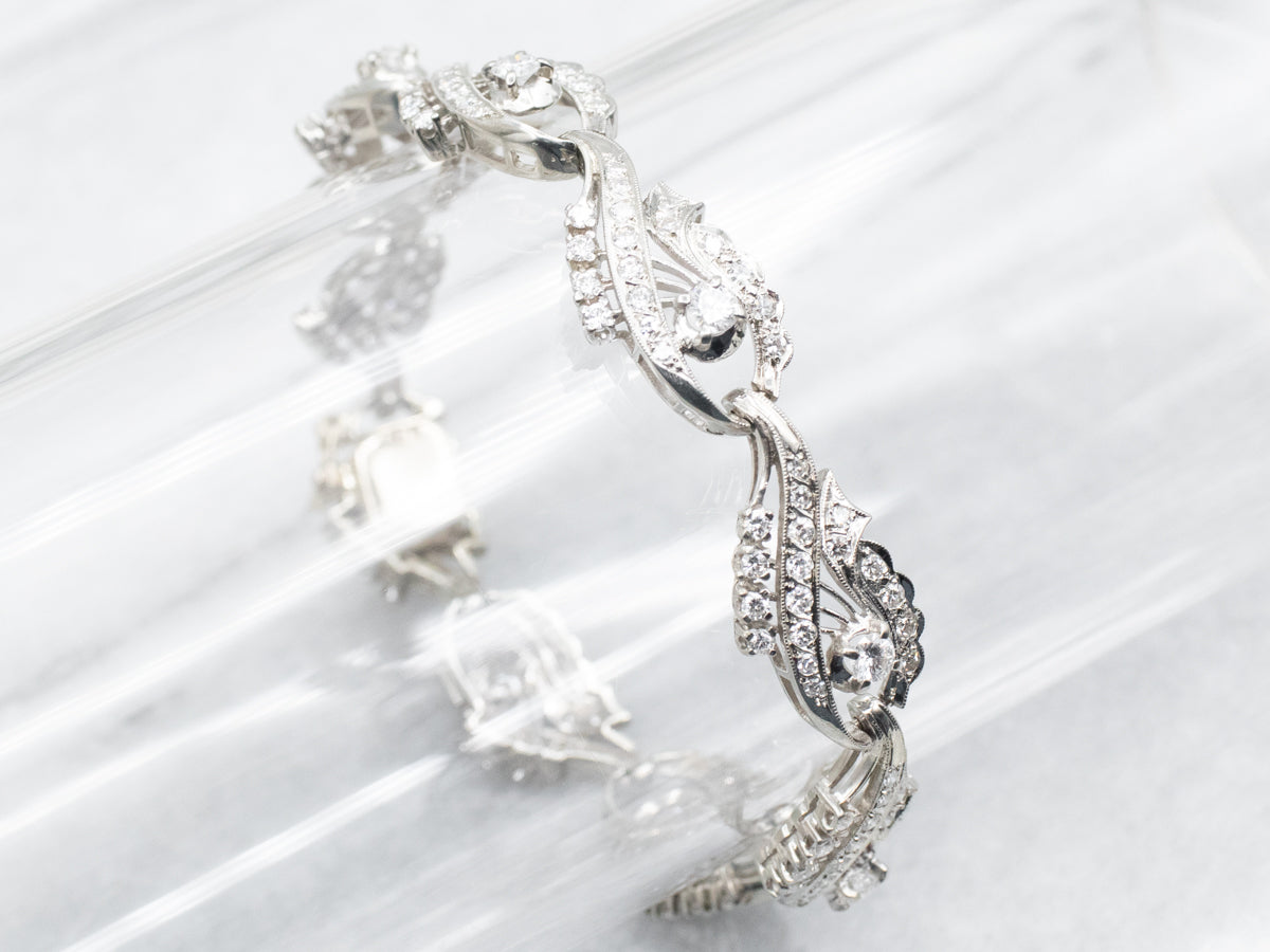 Stunning Old Hollywood Diamond Link Bracelet
