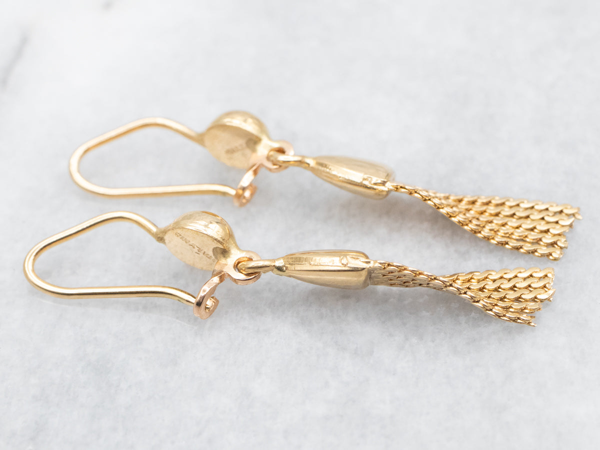 Polished 18-Karat Italian Gold Tassel Drop Earrings