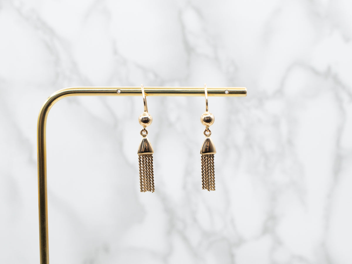 Polished 18-Karat Italian Gold Tassel Drop Earrings