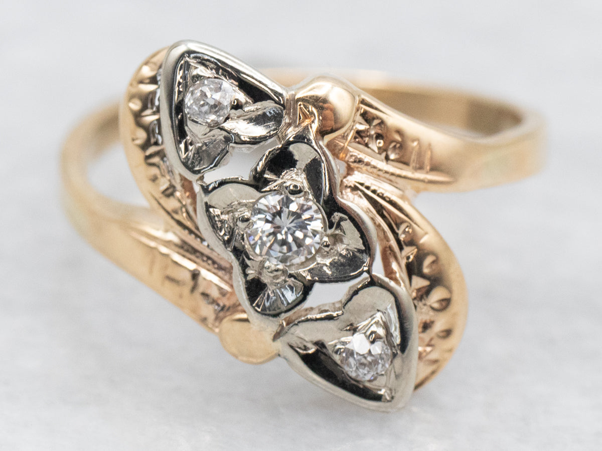 Retro Sweetheart and Forget-Me-Not Diamond Ring