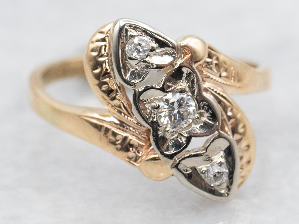 Retro Sweetheart and Forget-Me-Not Diamond Ring