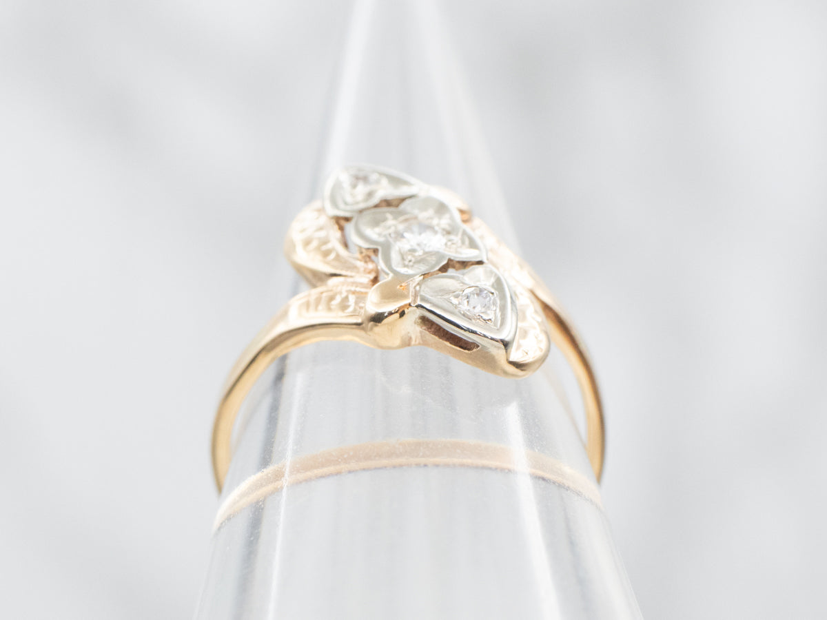 Retro Sweetheart and Forget-Me-Not Diamond Ring