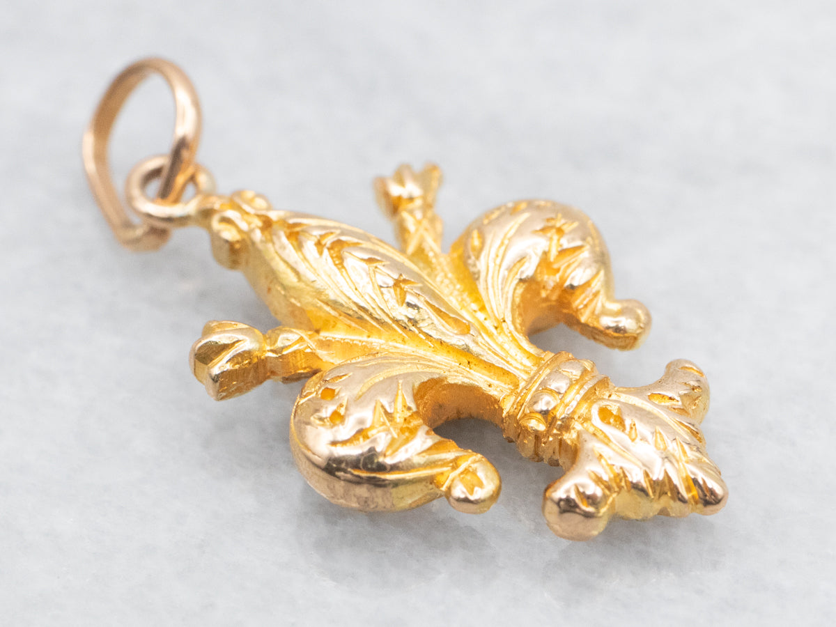 Vintage Fleur De Lis Layering Pendant or Charm
