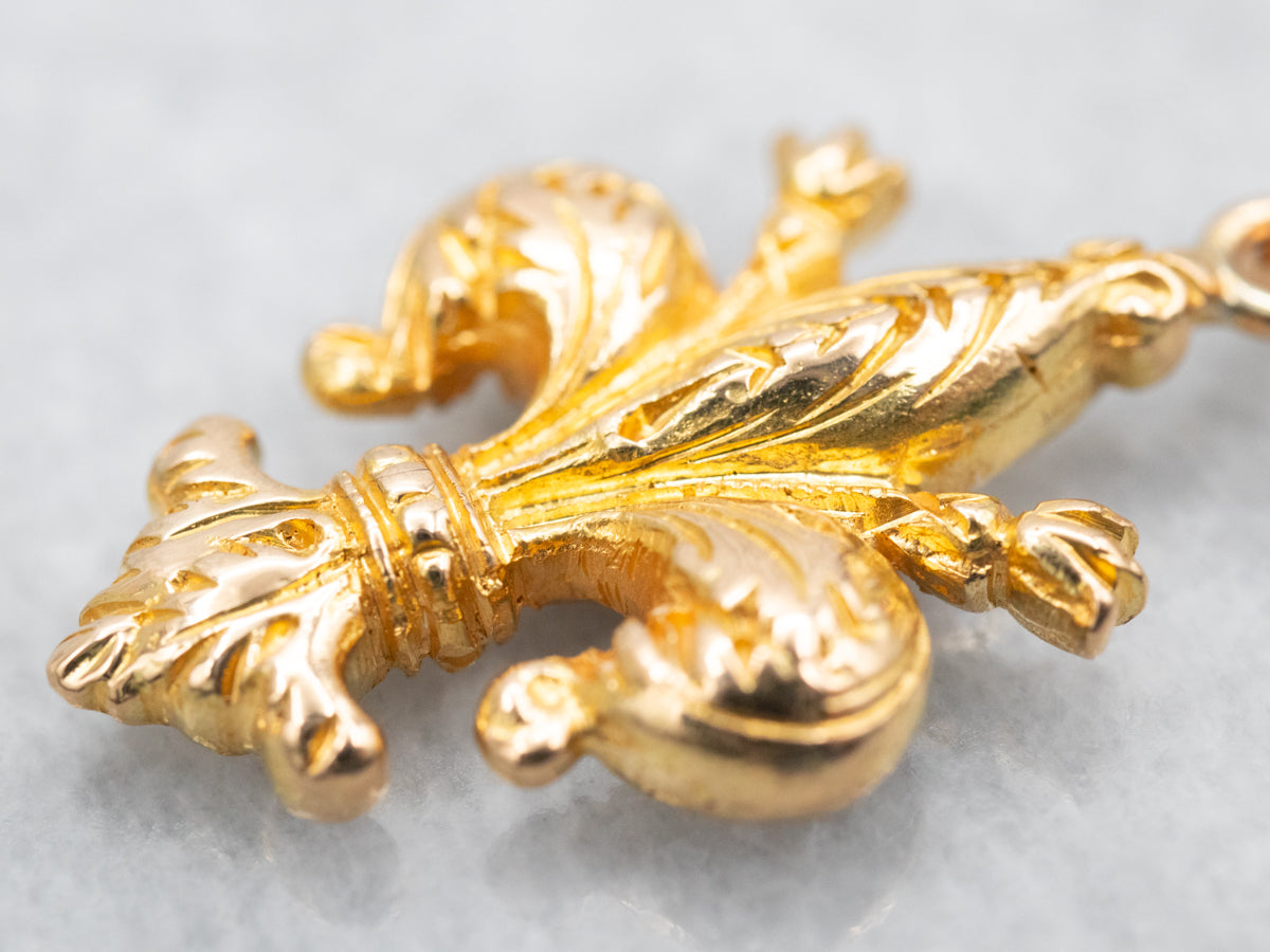 Vintage Fleur De Lis Layering Pendant or Charm