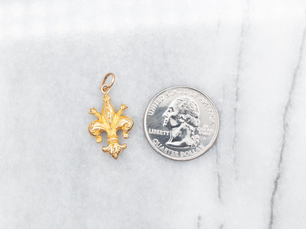 Vintage Fleur De Lis Layering Pendant or Charm
