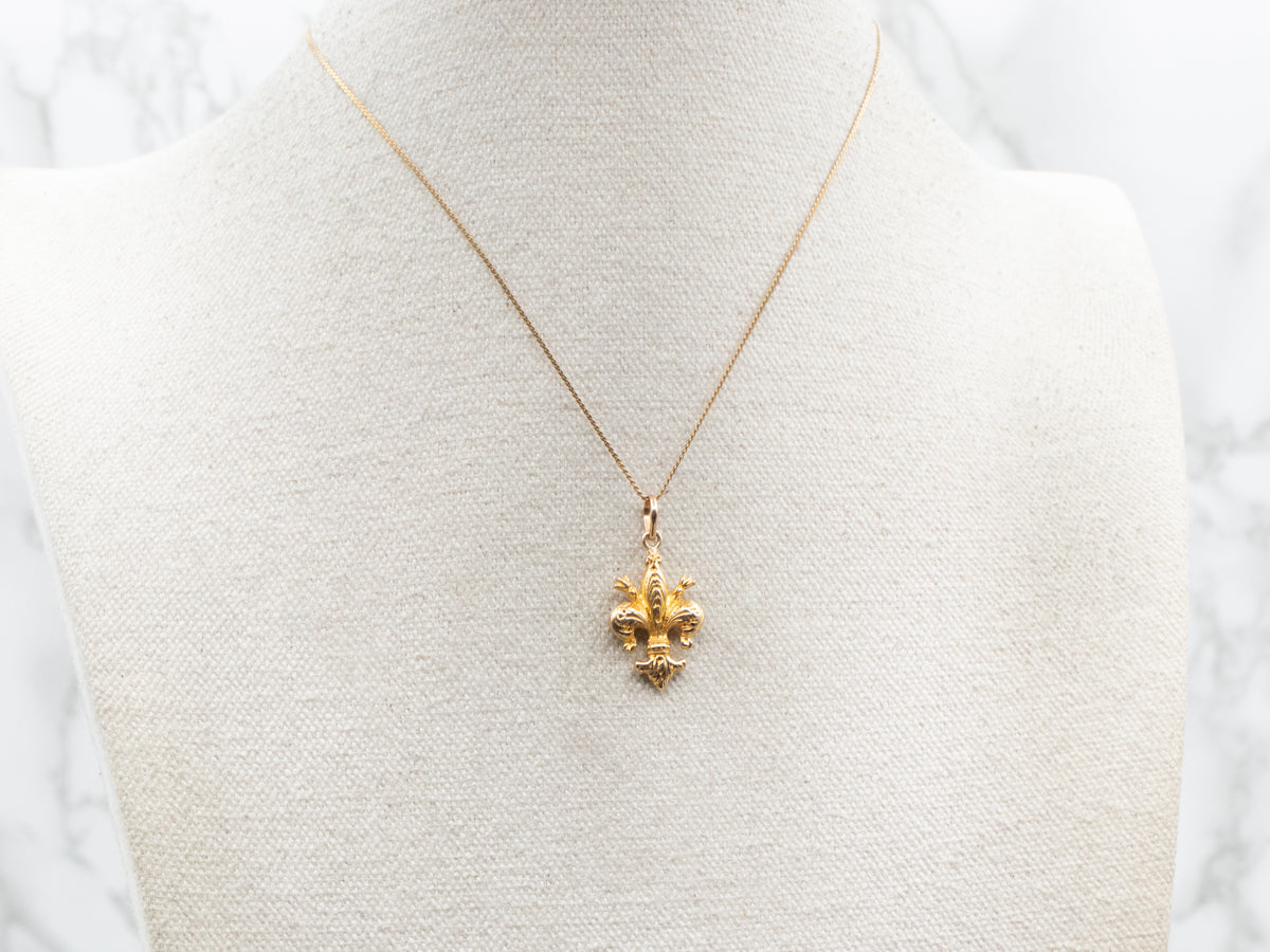 Vintage Fleur De Lis Layering Pendant or Charm