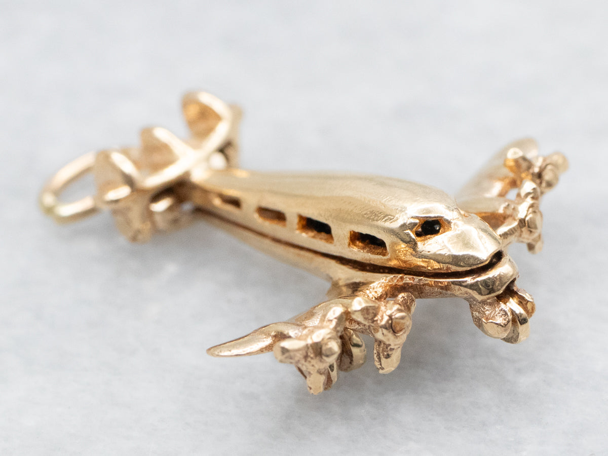 Vintage 14K Gold Airplane Charm