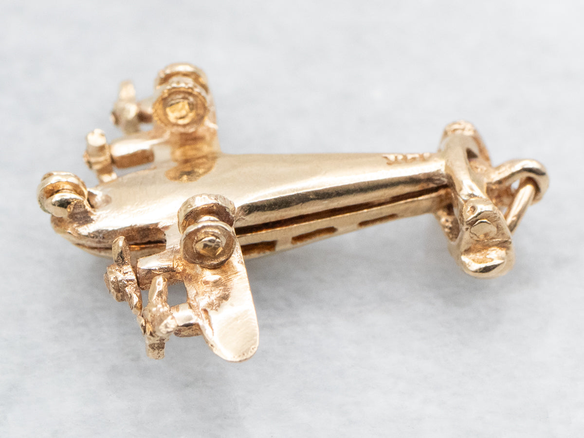 Vintage 14K Gold Airplane Charm