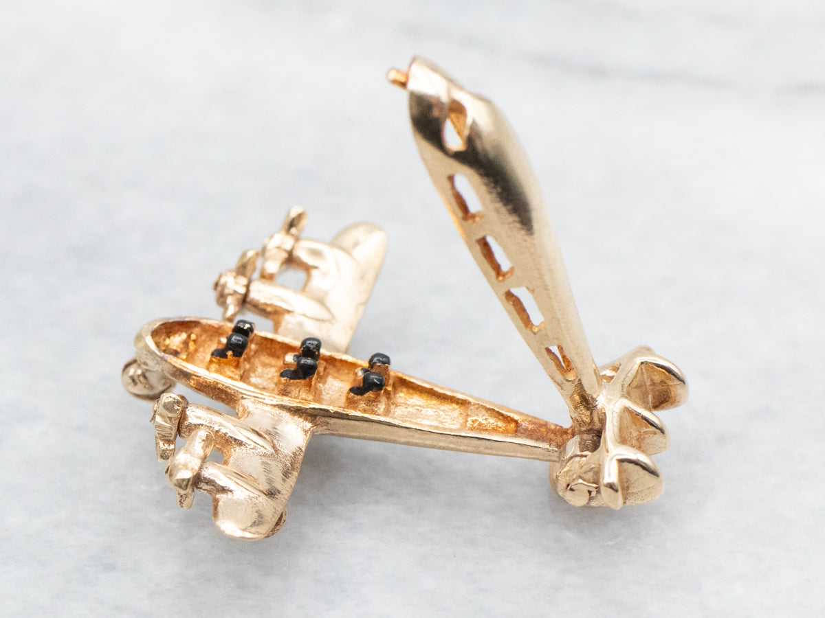 Vintage 14K Gold Airplane Charm