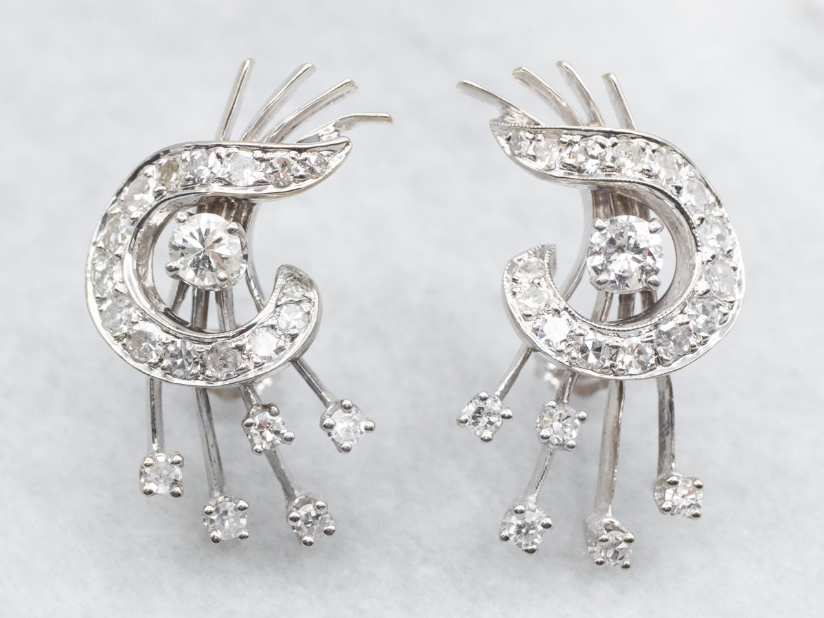 Diamond Flourish Stud Earrings