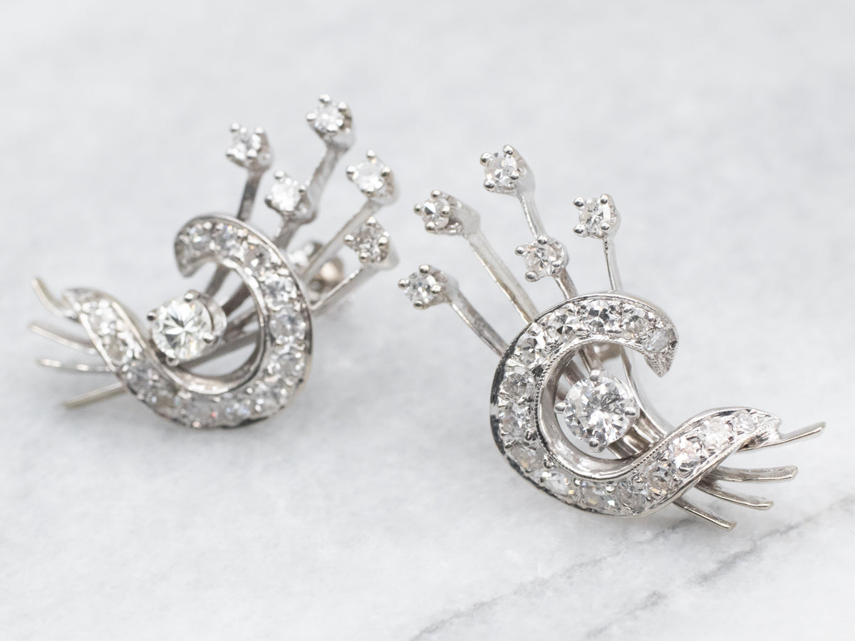 Diamond Flourish Stud Earrings