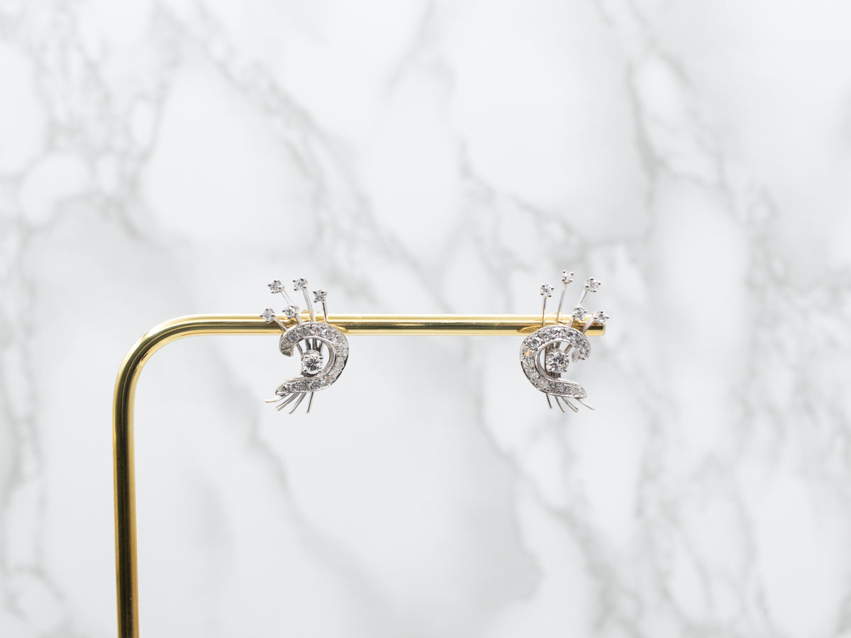 Diamond Flourish Stud Earrings