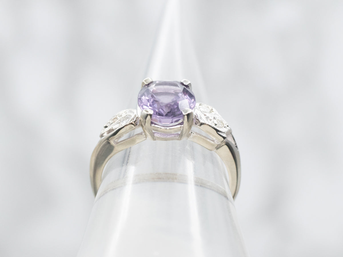 Modern Purple Spinel and Diamond Ring
