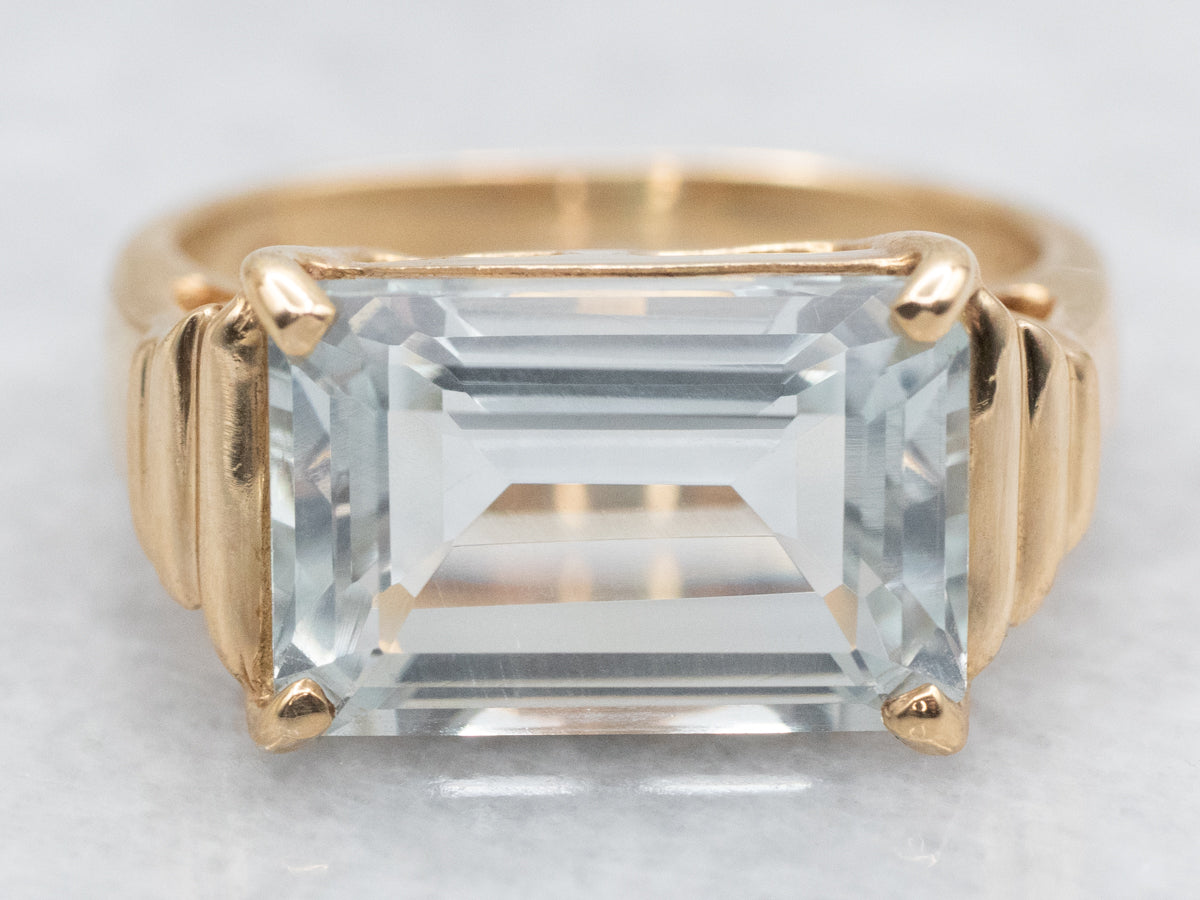*RESERVED* Sleek and Modern Aquamarine Cocktail Ring