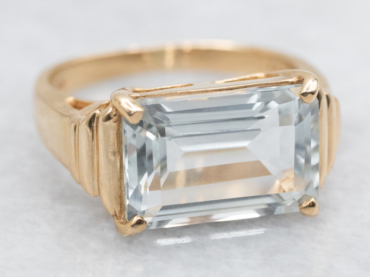 *RESERVED* Sleek and Modern Aquamarine Cocktail Ring