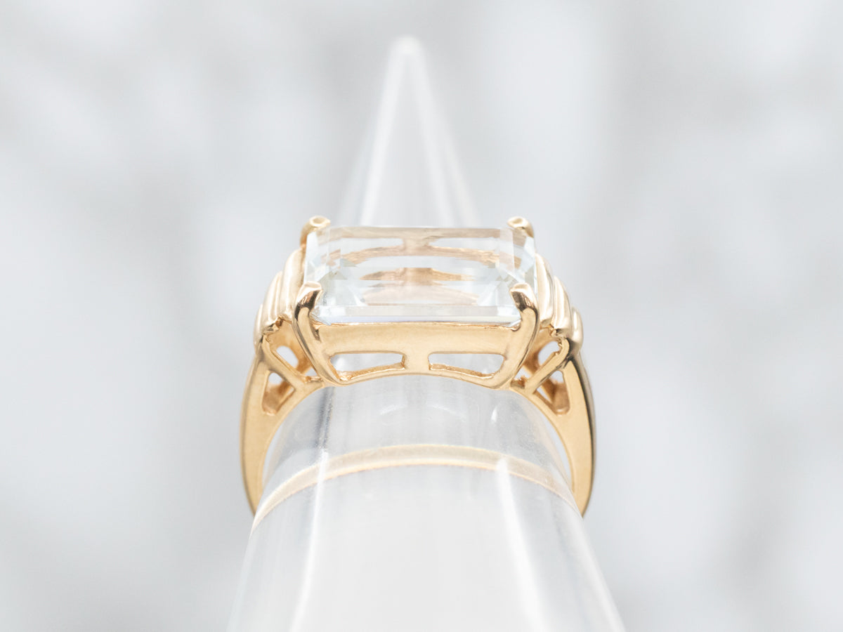 *RESERVED* Sleek and Modern Aquamarine Cocktail Ring