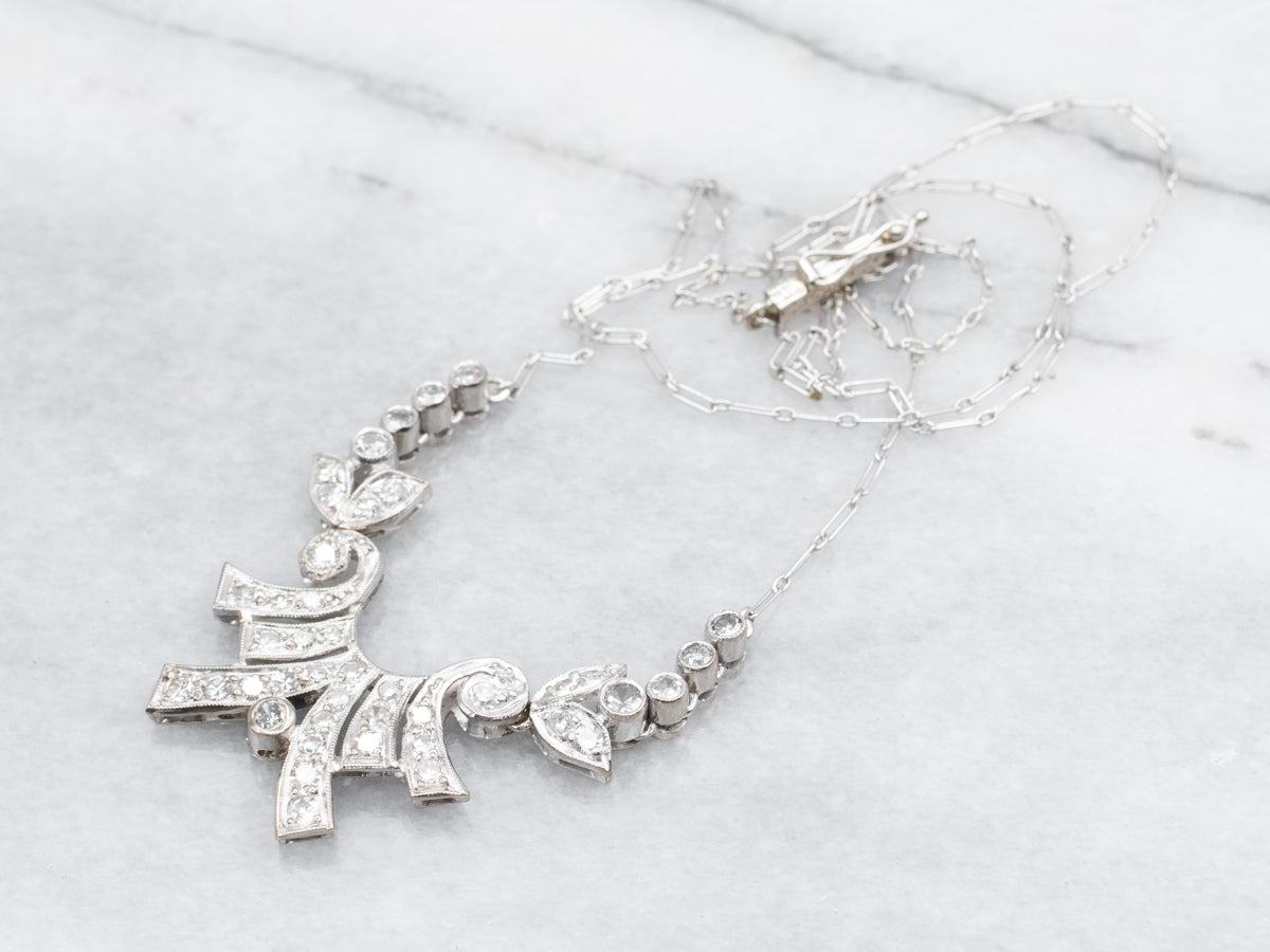 Vintage Ornate Diamond Necklace