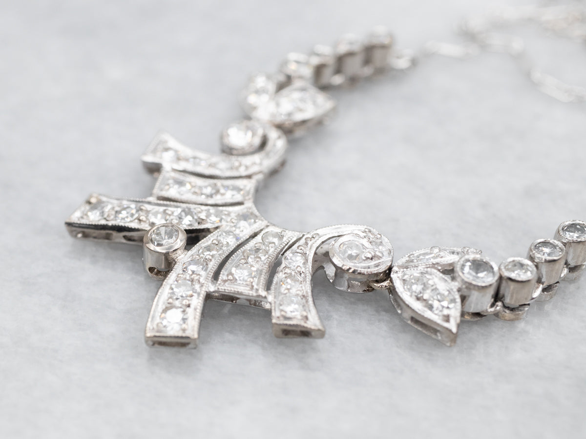 Vintage Ornate Diamond Necklace
