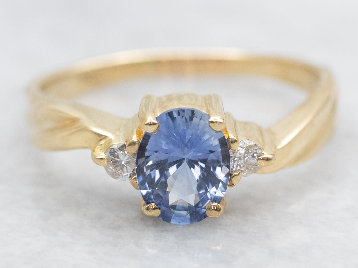 Sapphire and Diamond Bypass Ring