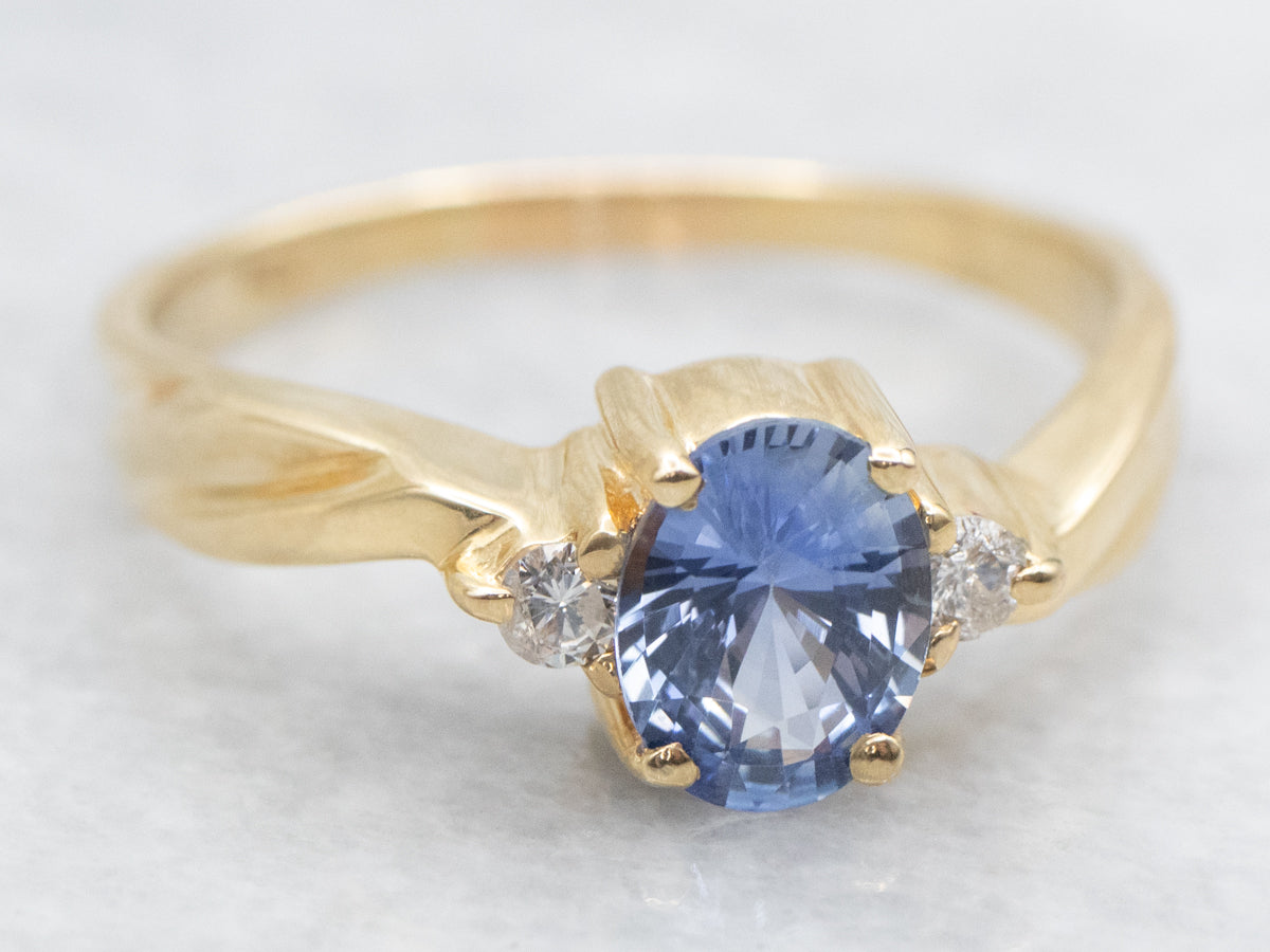 Sapphire and Diamond Bypass Ring