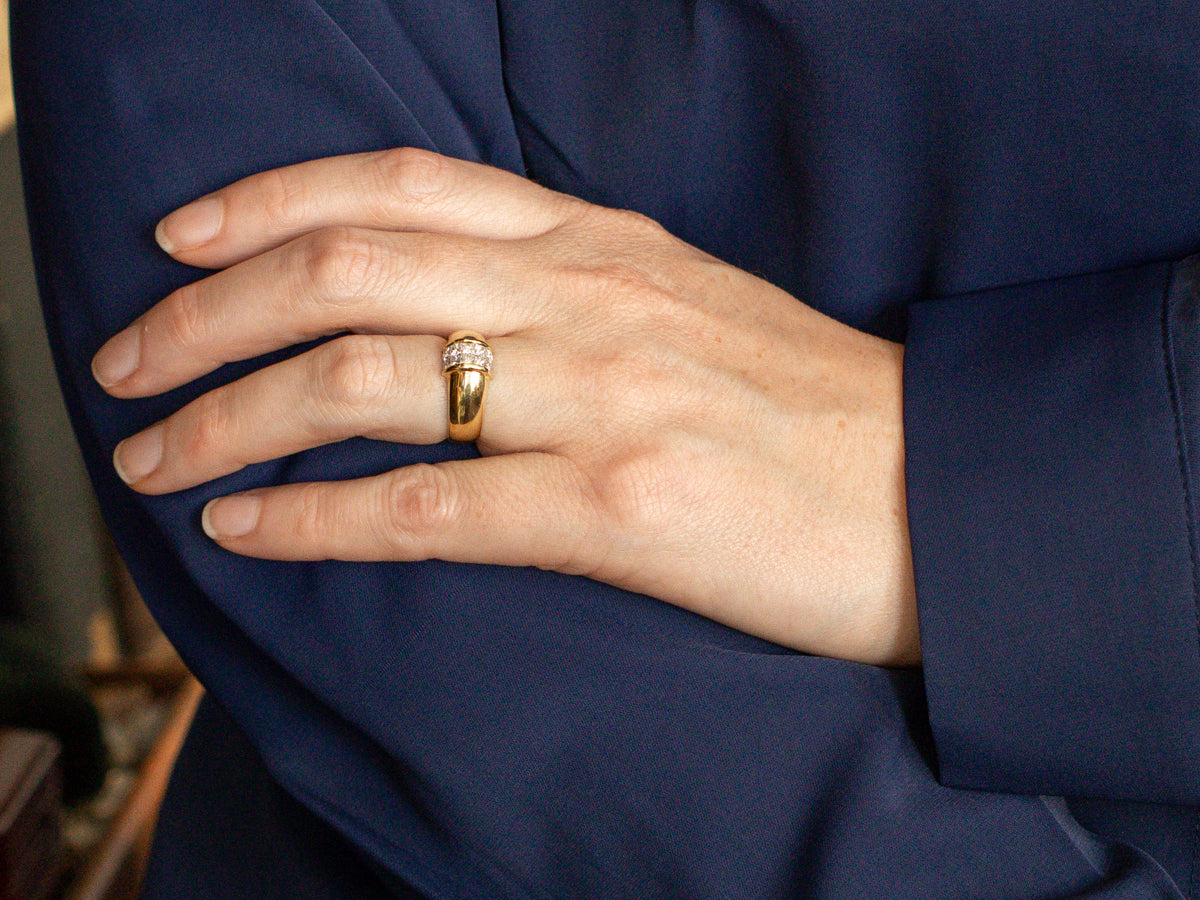 Contemporary Princess Cut Diamond Ring in 18K Yellow Gold