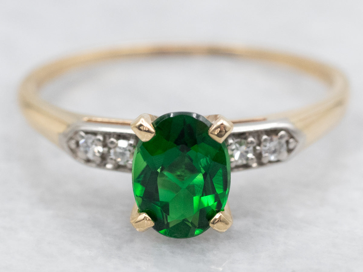 Chrome Tourmaline and Diamond Ring