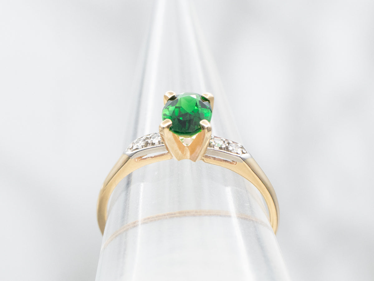 Chrome Tourmaline and Diamond Ring