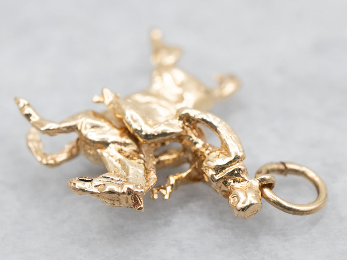 Yellow Gold Horse and Jockey Moving Charm