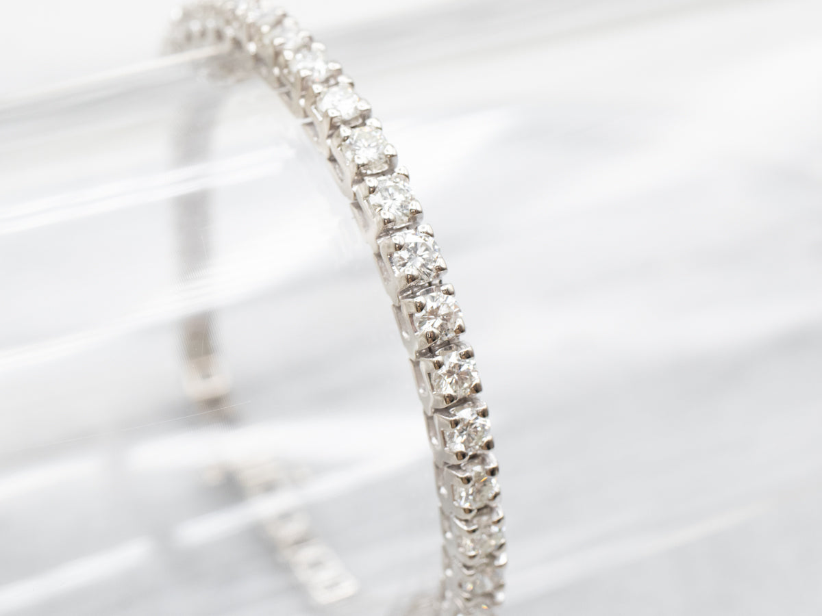 Modern White Gold Diamond Tennis Bracelet