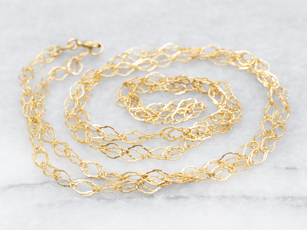 Italian Gold Crinkle Link Chain