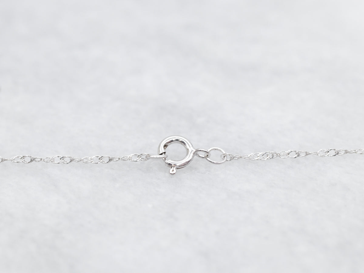 White Gold Spinel Diamond Halo Pendant Necklace