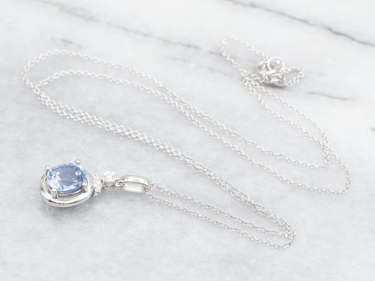 Sapphire and Diamond Pendant Necklace