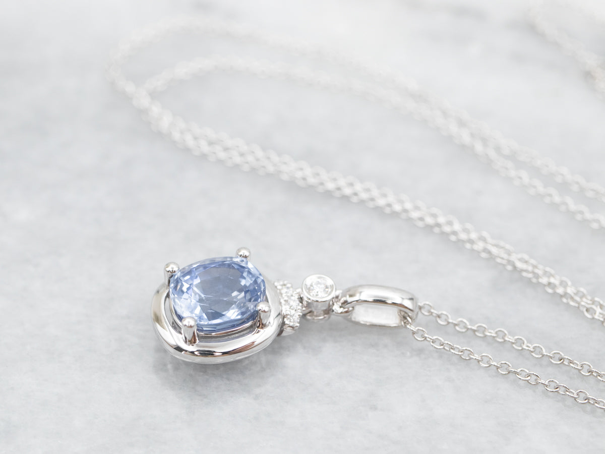 Sapphire and Diamond Pendant Necklace