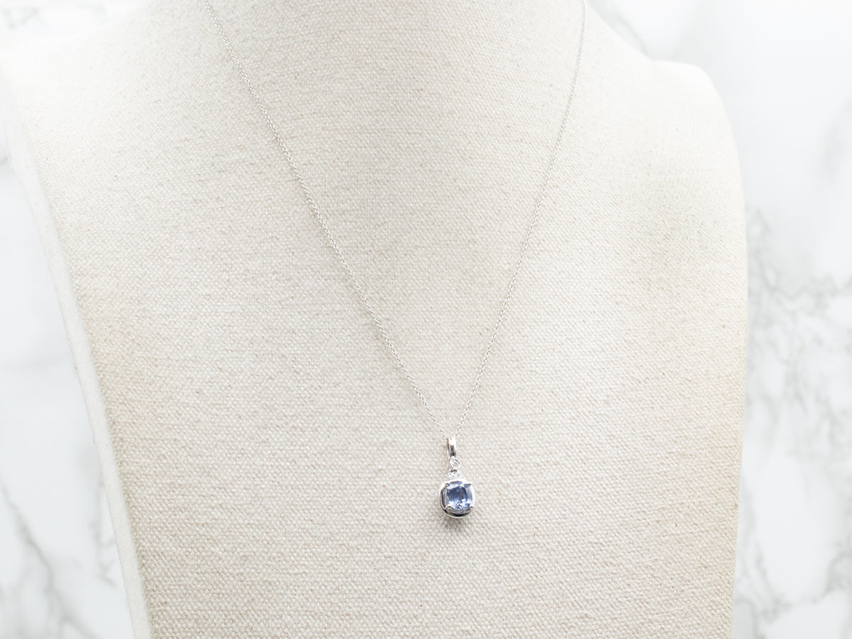 Sapphire and Diamond Pendant Necklace