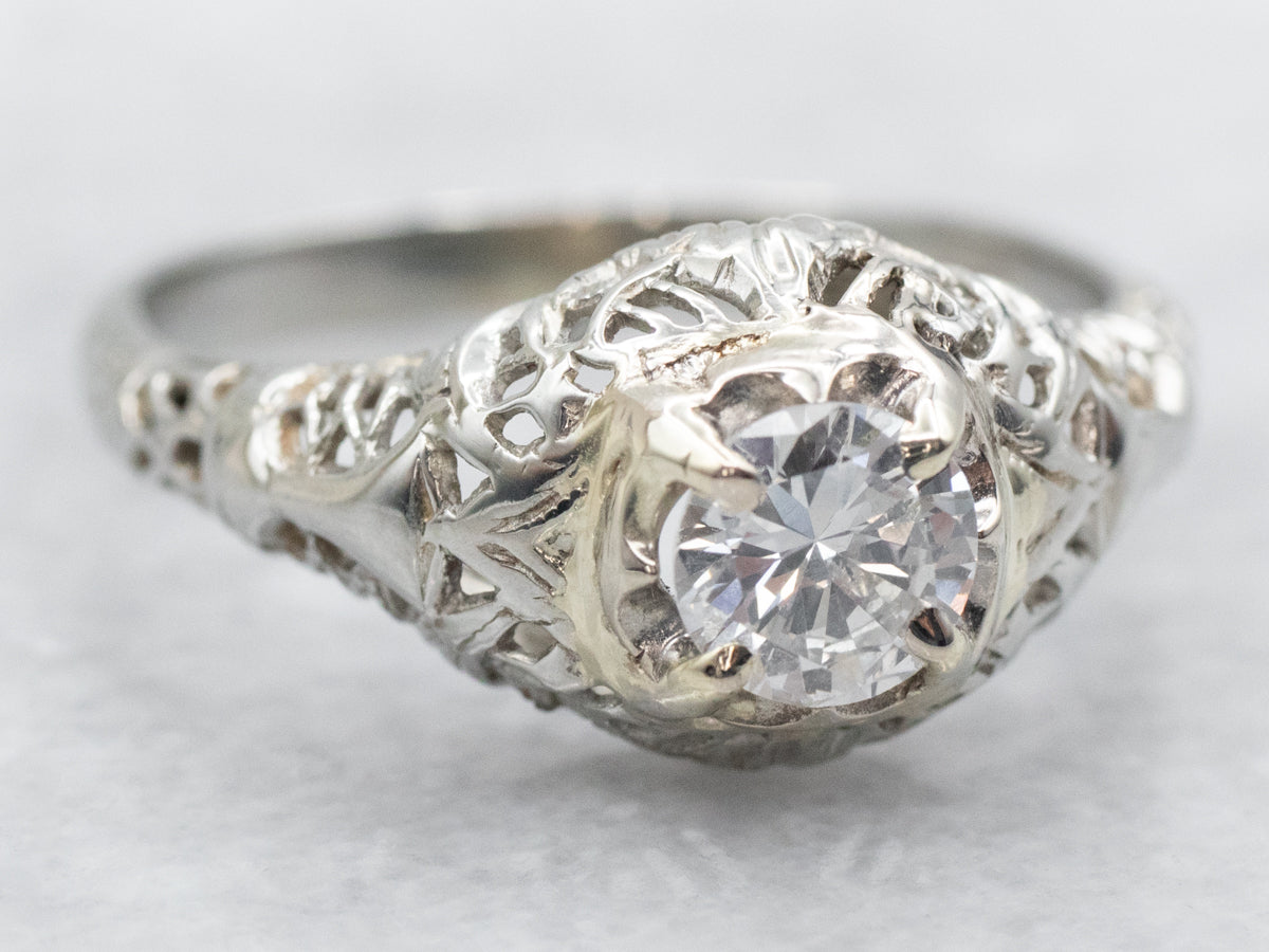 Art Deco 1920's Diamond Solitaire Engagement Ring