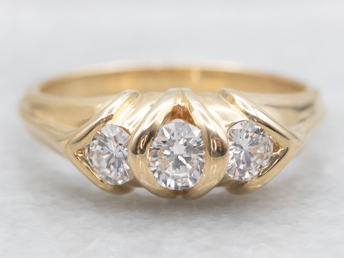 Three Stone Diamond Engagement Ring