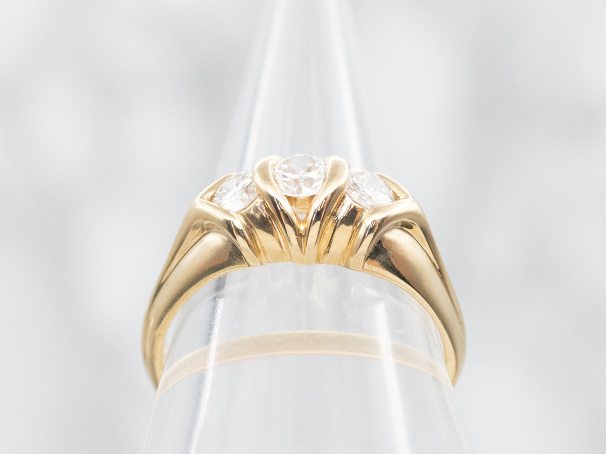 Three Stone Diamond Engagement Ring