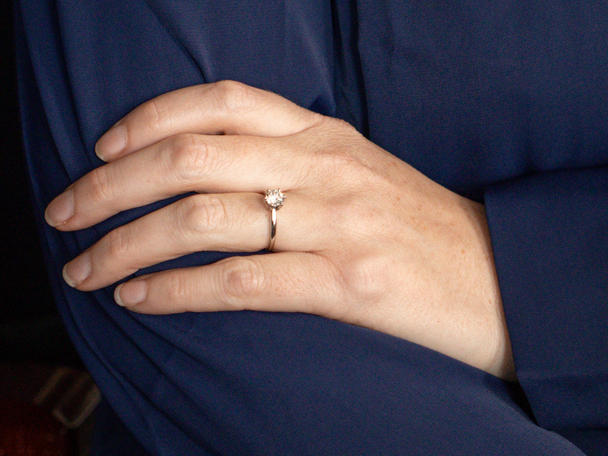 Platinum Six-Prong Diamond Solitaire Engagement Ring